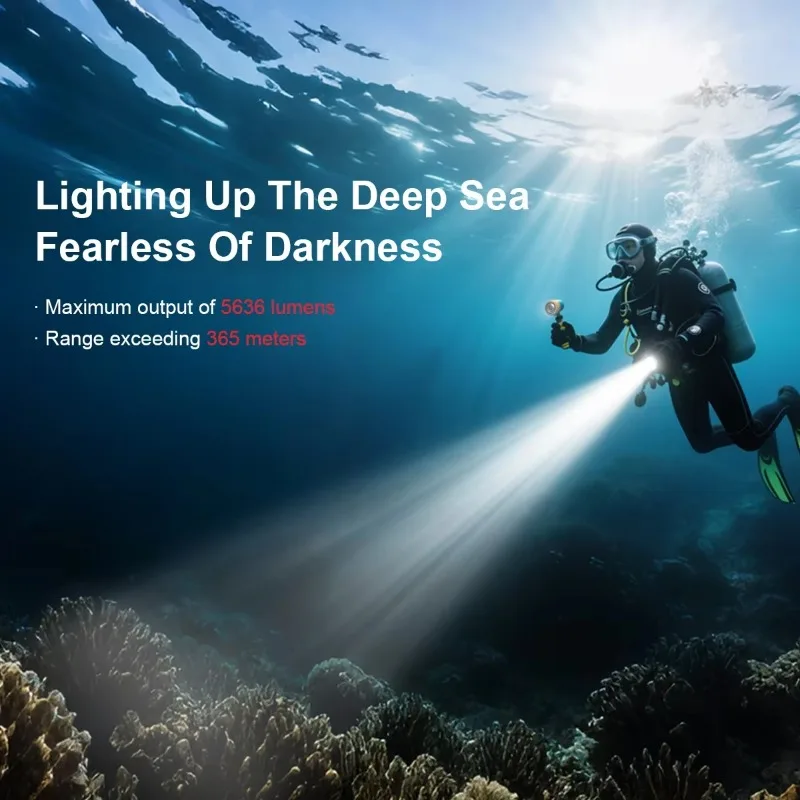 المهنية الغوص مصباح يدوي كري حبيبات مصباح مستديرة متفاوتة الأحجام 150 متر مقاوم للماء Spearfishing المحمولة معدات الإضاءة التصوير تحت الماء
