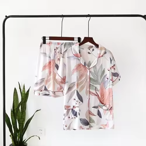Spring / Summer New 100% viscose long-sleeved trousers ladies pajamas suit 3XL plus size long Sleepwear women's home Nightwear - Image 20