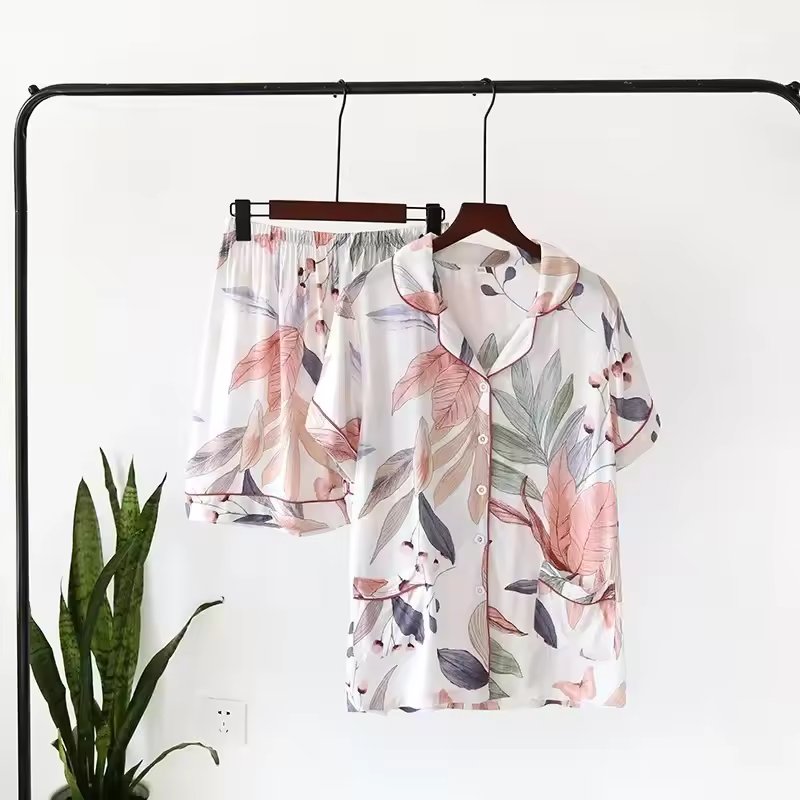Spring / Summer New 100% viscose long-sleeved trousers ladies pajamas suit 3XL plus size long Sleepwear women's home Nightwear - Image 20