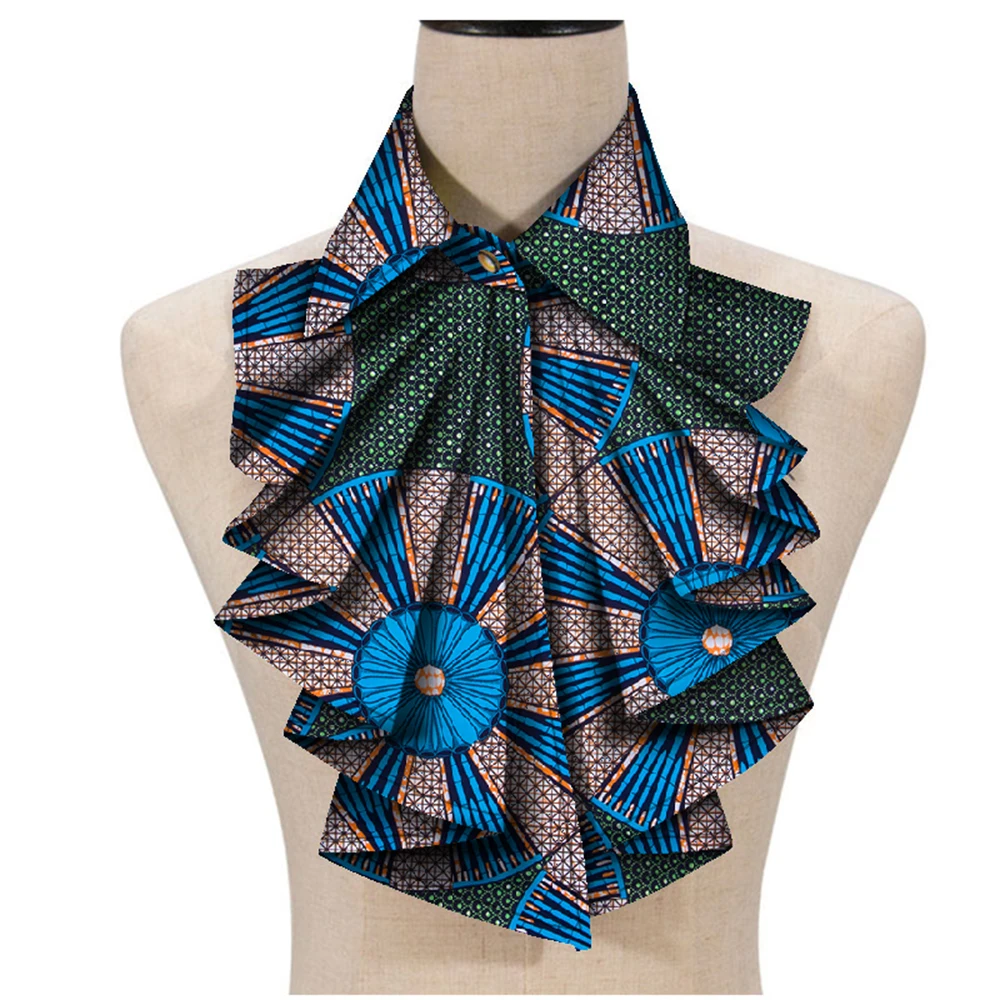 Kadınlar için yeni moda afrika baskı Ankara kravat üçgen Ankara kumaş Cravat afrika kravat WYA027