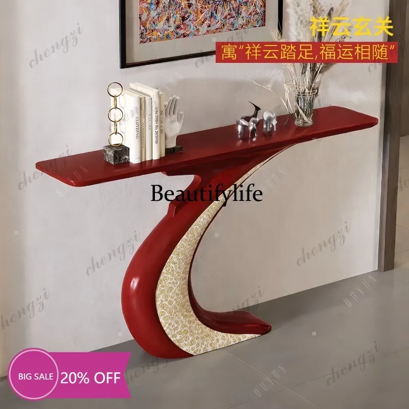9344 Entrance table light luxury modern new Chinese style entrance hall corridor wall strip high-end view platform