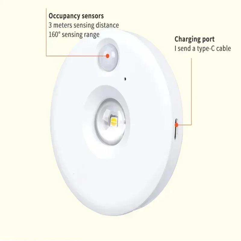 LED Motion Sensor Night Light Wireless Under Cabint Lights Dimmable USB Rechargeable Lighting Kitchen Aisle Closet Home Decor