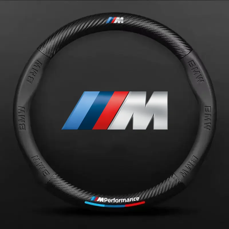 Car Carbon Fiber Steering Wheel Cover For BMW M Power E39 E46 E60 E90 E91 E70 E87 G20 G30 F10 F20 F30 X1 X2 X3 X4 X5 X7 M3 M4 M5