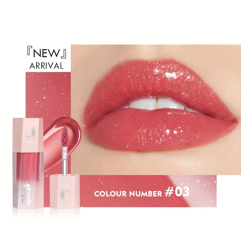 Pudaier 12 Colors Mirror Pearl Lip Gloss Waterproof Long Lasting Moisturizing Lipstick Shine Glitter Lip Gloss Women Makeup Cosm