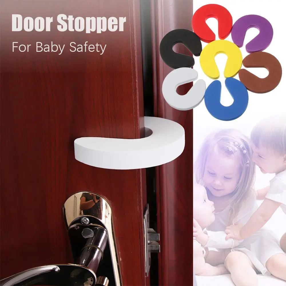 4PCS Soft Foam Door Stopper Baby Kids Safety Guard Security Soft Door Clip Finger Protector Guard Baby Kids Safety