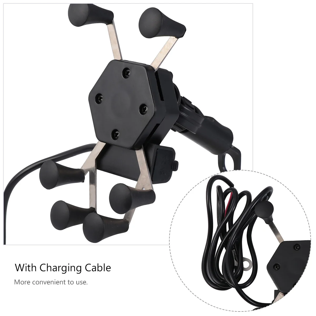 

1Pcs Mobile Phone Stand Motorcycle Handle Bracket 6-Claw Black Mirror Base for Bike Grip Mount Charging