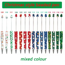 15/30pcs Christmas Gift Pen Beaded Ballpoint Pen DIY Beadable Pens Gift School Office Supplies Teacher Gift Pen Stationery