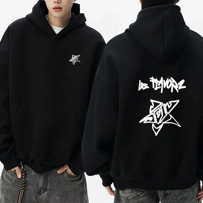 

Rapper Dei V Los Flavorz Album Double Sided Printed Hoodie Men Women Fashion Harajuku Long Sleeve Fleece Pullovers Sweatshirts