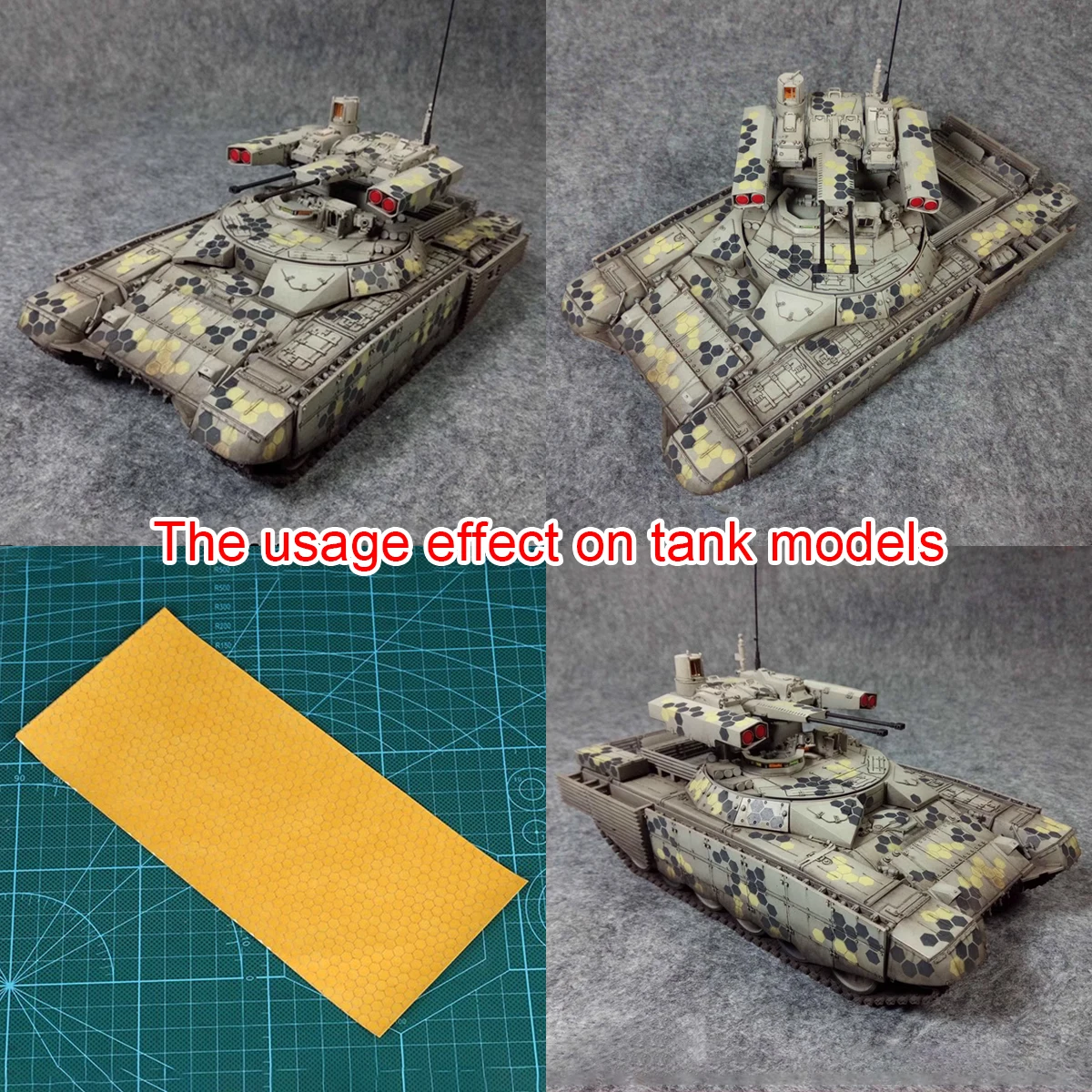 Airbrush-Sprühplatte, Schablonenwerkzeuge, digitale Pixel-Waben-Camouflage-Malerei, Abdeckband, passend für Modellbausätze aller Maßstäbe – Detail 2