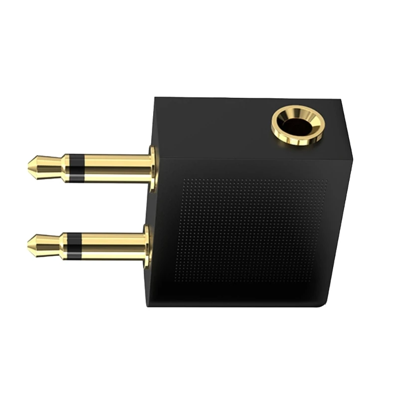 3.5mm Sound Splitter Adapter for Aircraft, Gold Plated Port Adapter Noise Canceling Female to Male Headphone Connector