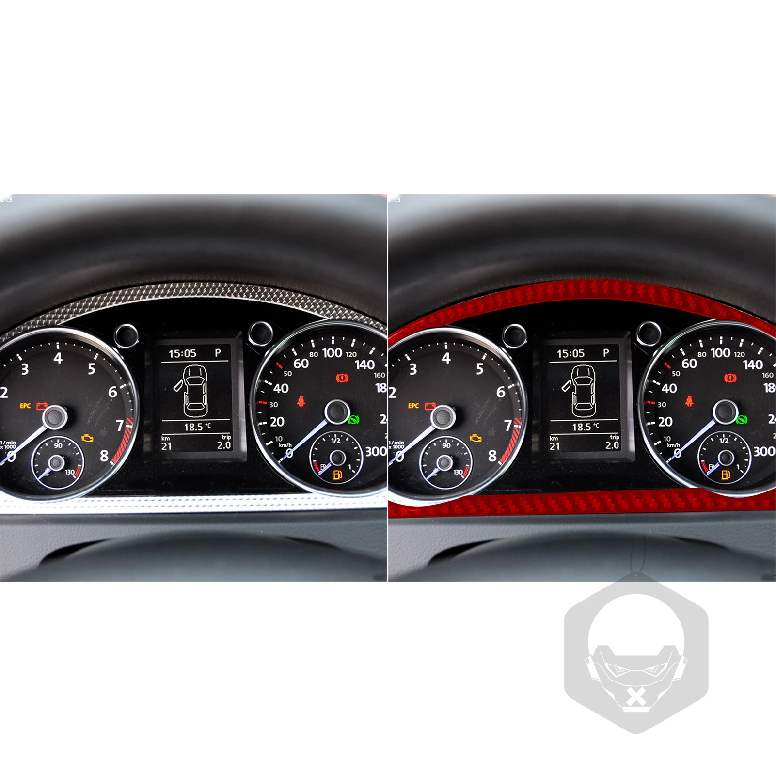 For Volkswagen VW Passat B6 2006-2011 Real Carbon Fiber Dashboard Speedometer Panel Trim Cover Interior Car Accessories Sticker