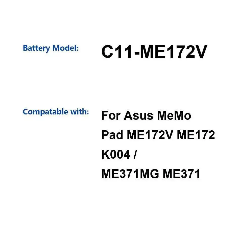

C11-ME172V High-Efficiency High Capacity 4270Mah Tablet Battery For Asus Memo Pad ME172V ME172 K004 ME371MG ME371