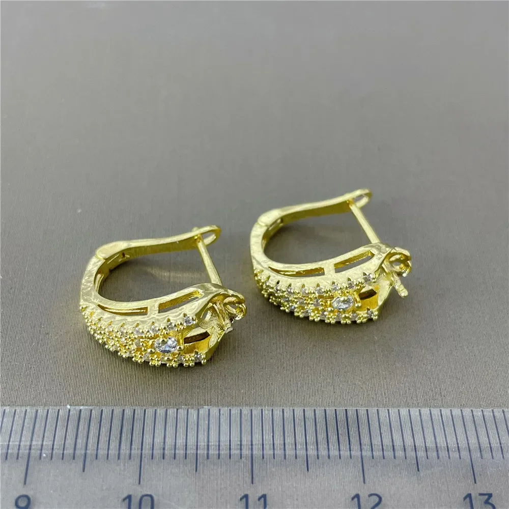 

18K Gold Color Earrings Hoops High Quality Jewelry Making Supplies Diy Findings Accessories No Pearl E068