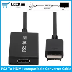 HD 1080P PS2 do kompatybilnego z HDMI konwerter audio-wideo kabel Adapter z USB Power Delivery kabel obsługuje wszystkie PS2 tryby wyświetlania