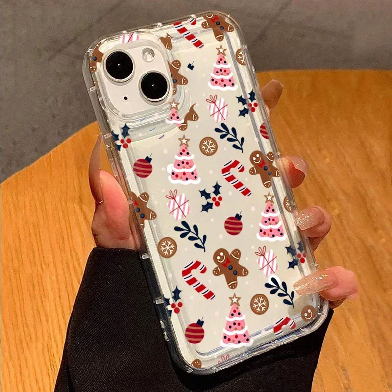 Christmas Gingerbread Man Phone Case for iPhone 17 Pro Max 14 15 16 Plus 13 12 11 Pro Max Mini X XS XR XS MAX 17 Air 16E Cover