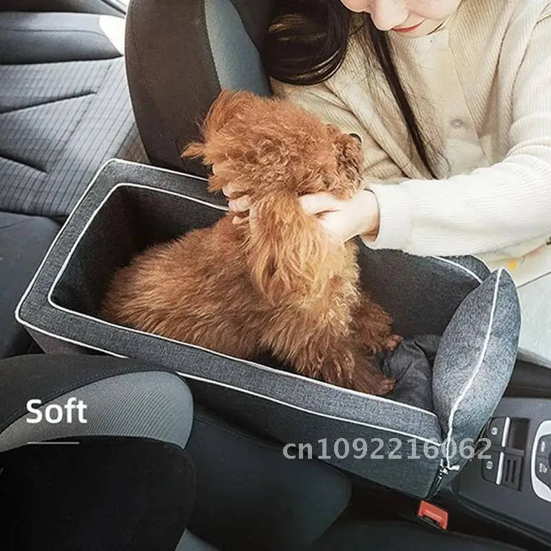 Portable Pet Dog Car Seat Central Carriers Nonslip Dog Control Safe Kennel Small Travel Cat Armrest Dog For Box Car Booster Bed