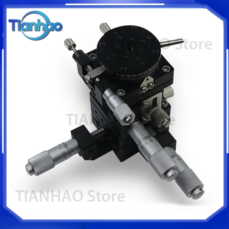 for XYZR40 LT40-C Manual Rail Translation Stage Linear Displacement Fine Adjustment Multi-Axis Four-Direction Rotary Slide