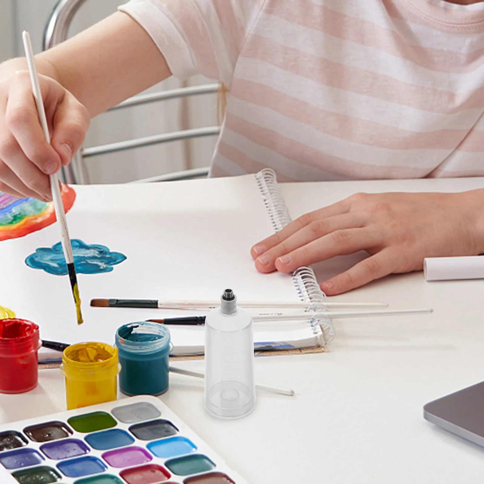 Portable Airbrush Bottle Replacement Paint Cups Wear Resistant Metal Material Solves Clogging Smooth Process For Spray Pen