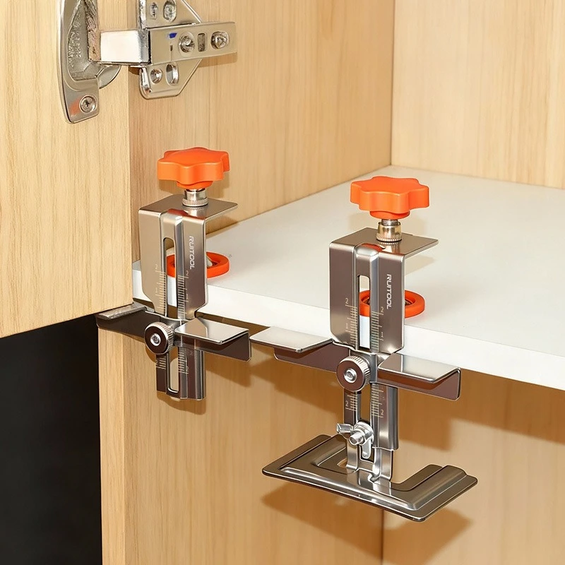 1Pc Cabinet Door Mounting Jig Cabinets Frame Clamp Household Hidden Door Stainless Steel Mounting Support Woodworking Tool