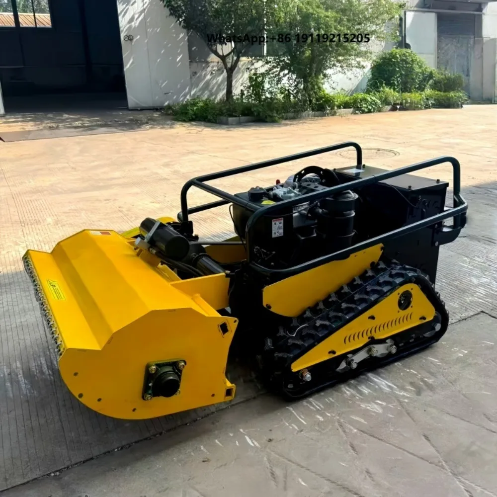 Hot 4-Stroke Engine Crawler Robot Lawn Mower Self Propelled Zero Turn Remote Control Steel Chassis Rubber Tracks