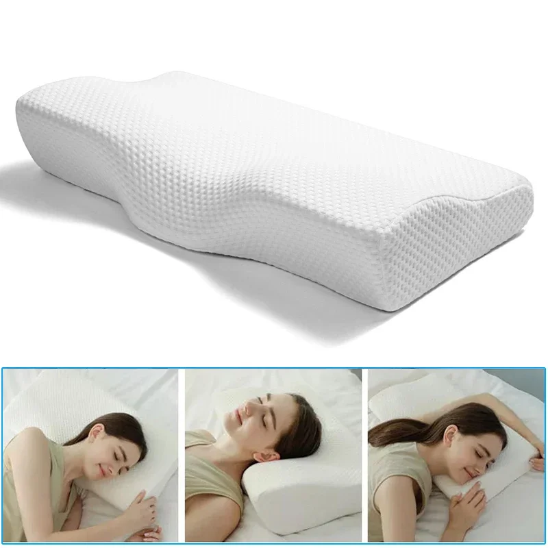

Cervical Spine Pillow Bed Orthopedic Neck Protection Slow Rebound Memory Foam Pillow Butterfly Shaped Health Care Sleeping Aid