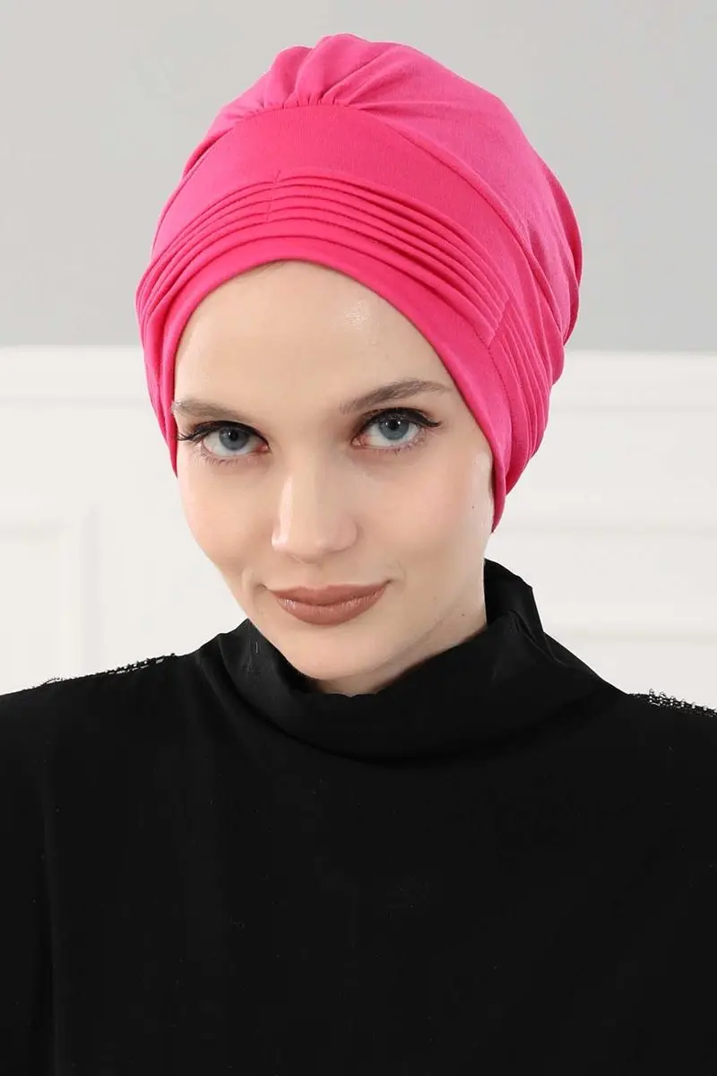 Fúcsia de osso penteado plissado