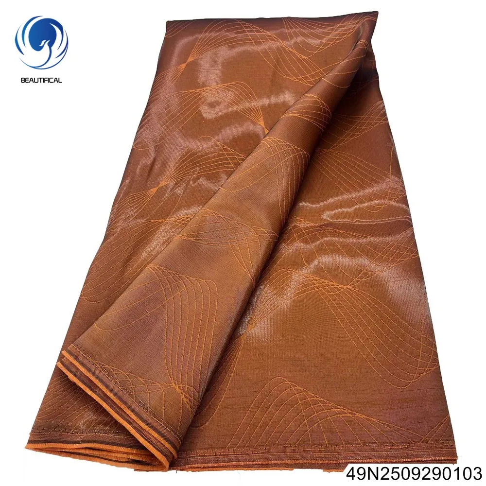 

2025 Новое красивое коричневое французское жаккардовое кружевное удобное платье для вечеринок и банкетов в стиле ретро 49N25092901