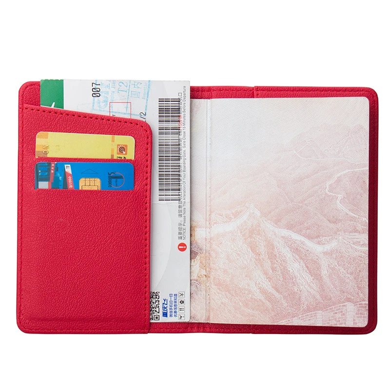 Funda de pasaporte con nombre personalizado, billetera de viaje con Fuente Grande, color dorado