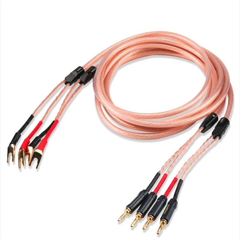 

12 Strands OCC Speaker Cable Gold-plated Banana Plug HiFi Audio Power Amplifier Main LoudSpeaker Wire