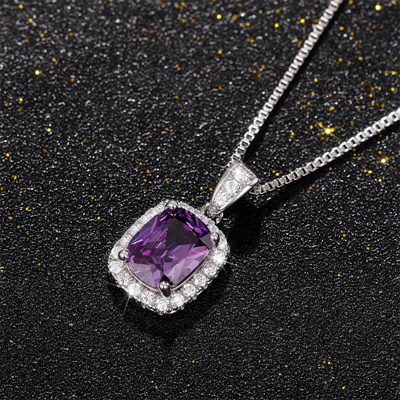 Huitan Geometrische Zirkonia Anhänger Halskette für Frauen Luxus Temperament Weibliche Hochzeit Trend Hals Zubehör Party Schmuck – Detail 15