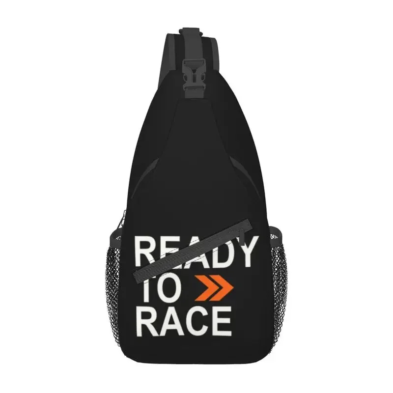 Custom Ready To Race Car Motorcycle Sling Bags for Men Cool Shoulder Chest Crossbody Backpack Traveling Daypack