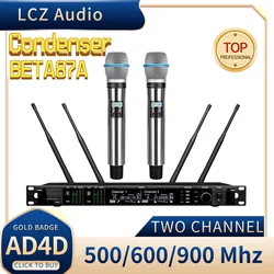 AD4D Dual Channel Wireless Microphone Professional Condenser Capsule Beta87A KSM9HS KSM11 Microfone 2-Ch Digital Audio System