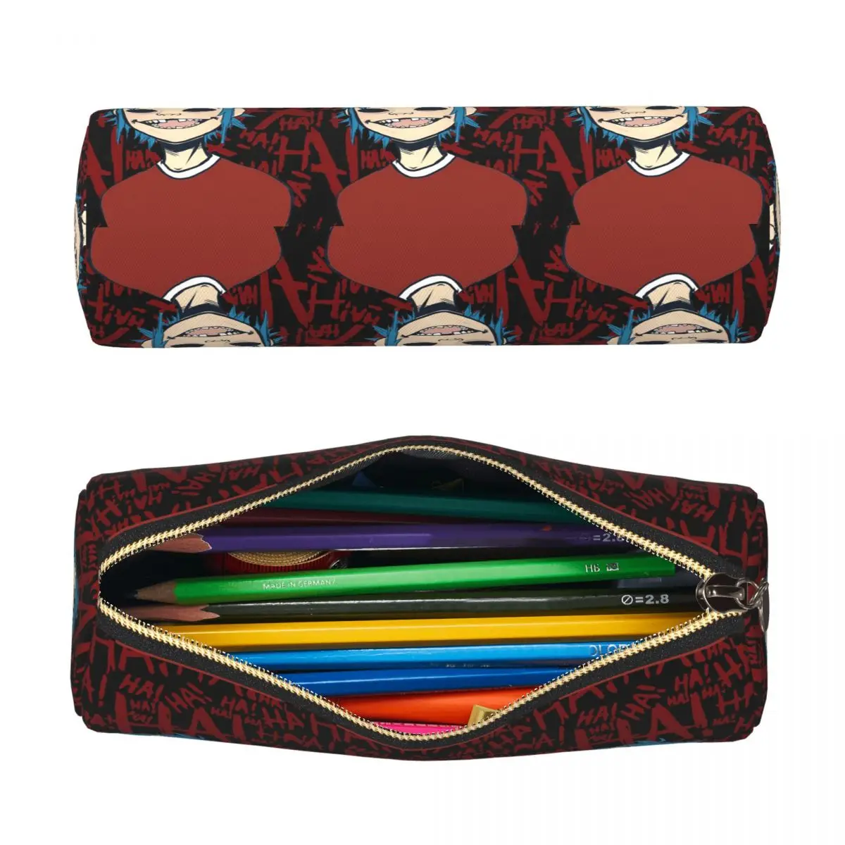 Feel Good Gorillaz Virtual Band Pencil Case for Studen Gifts Cylinder Pen Box Pencil Bag Pen Holder