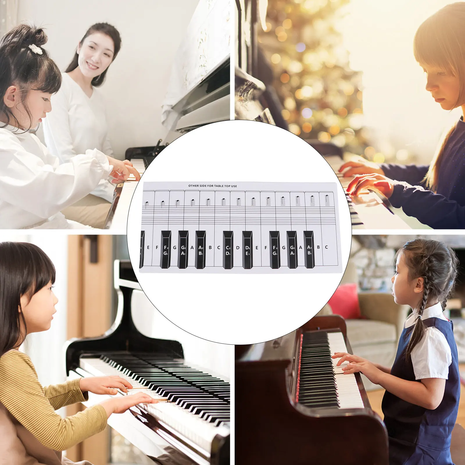 88 Key Piano Keyboard Practice Paper Fingering Guide Suitable Beginner Teaching Aid Transparent Waterproof Dustproof Piano