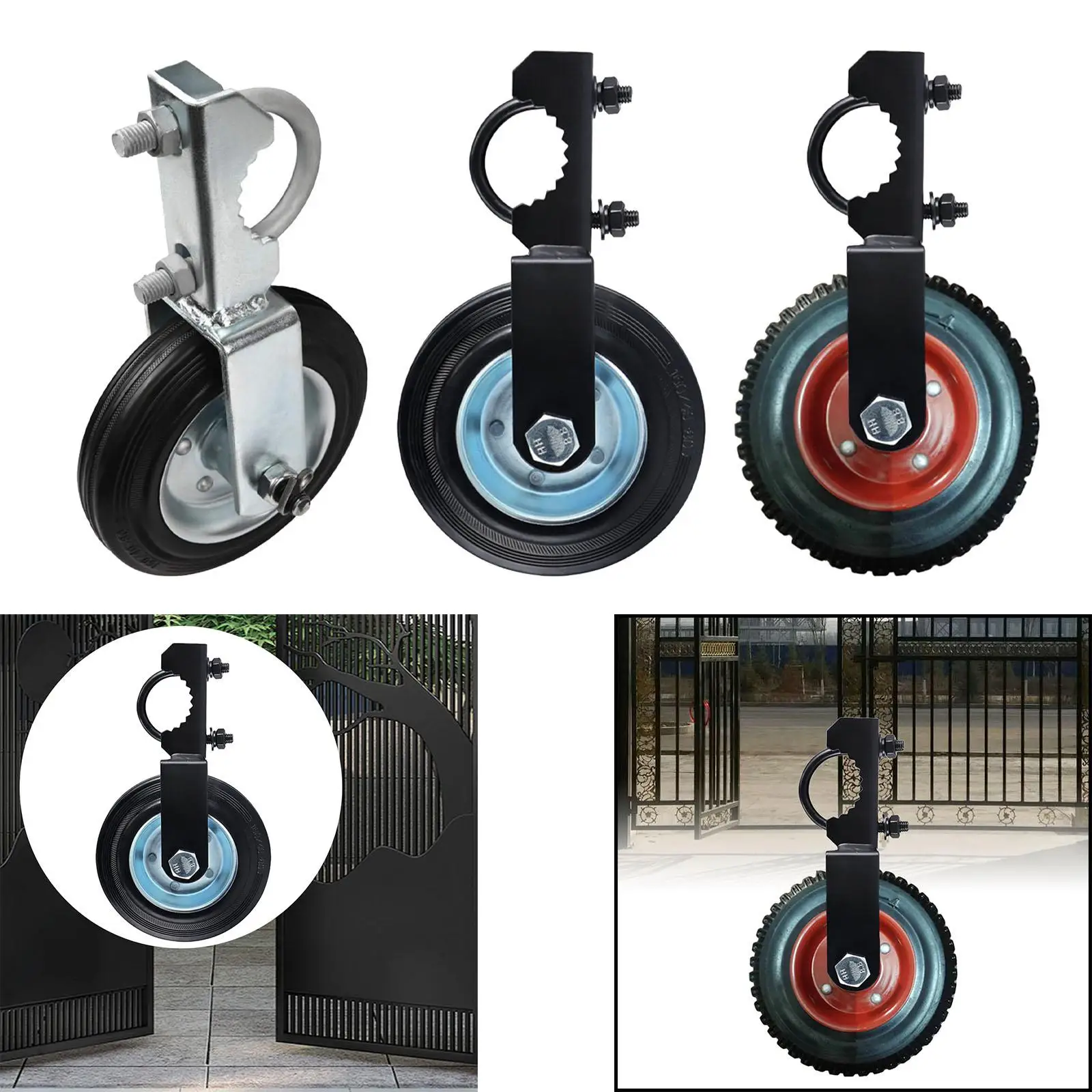 Fence Gate Caster Wheel Gate Caster Yard Repair Lawn Garden Heavy Duty High Auxiliary Wheel Single Gate Roller Rubber Wheel