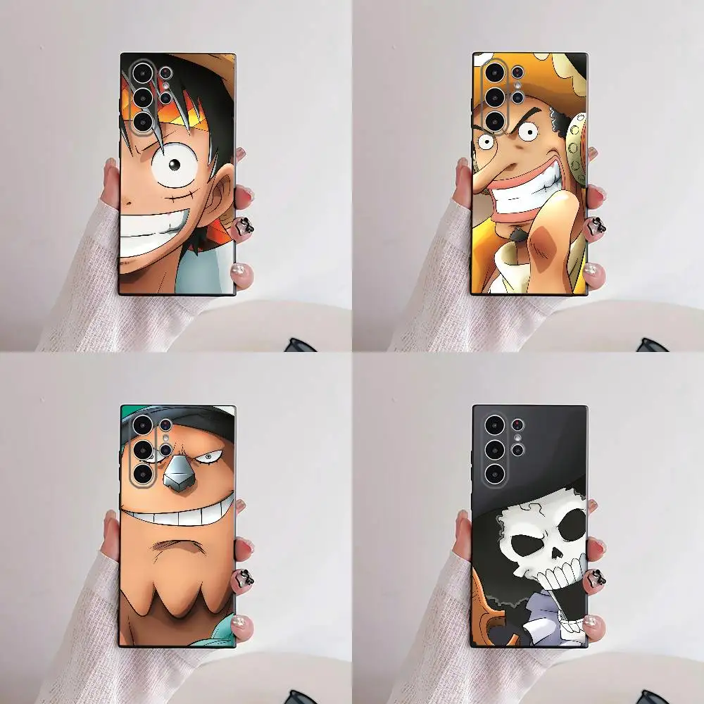 One Piece Anime Phone Case For Samsung S25,S24,S21,S22,S23,S30,Ultra,S20,Plus,Fe,Lite,5G Black Cover