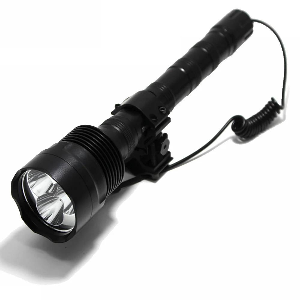 3800 Lumens 3xT6 LED Hunting flashlight 3T6 Powerful 5Mode Tactical torch+Charger+Remote Switch+Gun Mount Free match