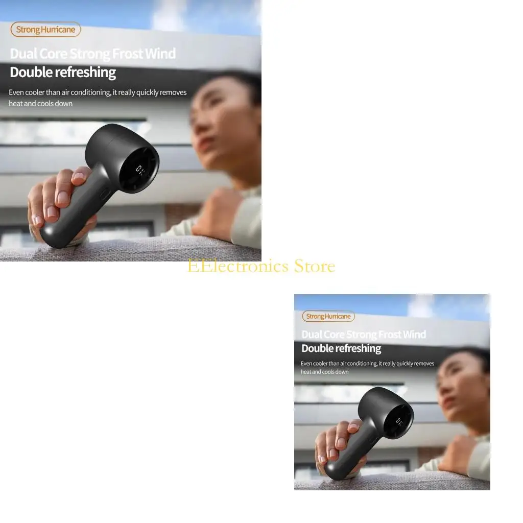 B03C Handheld Fan 3000mAh Battery Rechargeable Digital Display Fan Powerful Small Fan Convenient Cooling