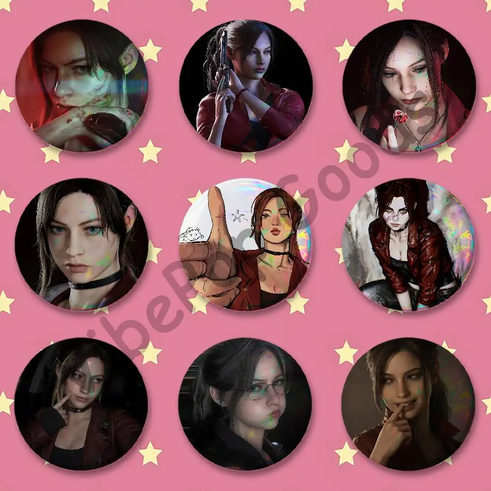 R-Resident E-Evil Claire Redfield Badges 25 32 44 58 75 mm Round Customizable Wholesale Fan goods Self-made fan freebies