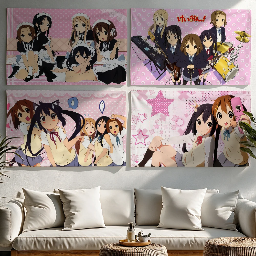 Japan Pink Kawaii Anime Flag K-ON! flag Tapestries Outdoor Parties Bedrooms Living Rooms Dorm Rooms Wall Decor Banners Gifts