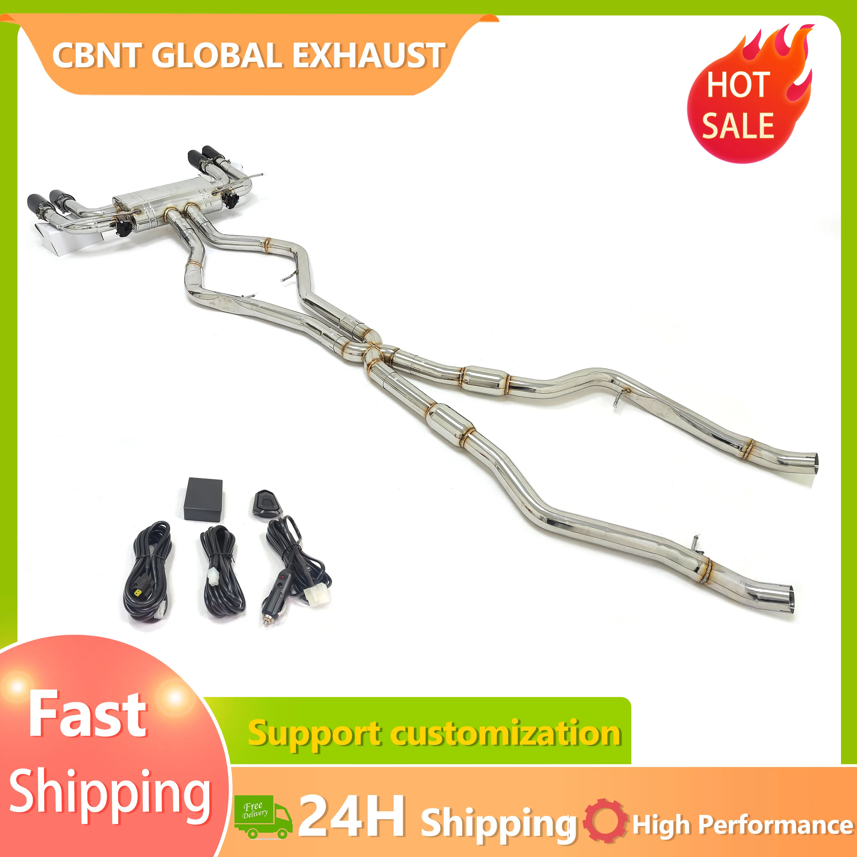 

CBNT Sports Catback Valved Muffler Stainless Steel Tuning Exhaust Systems for BMW F85 X5M F86 X6M 4.4T Remote Control In Stock