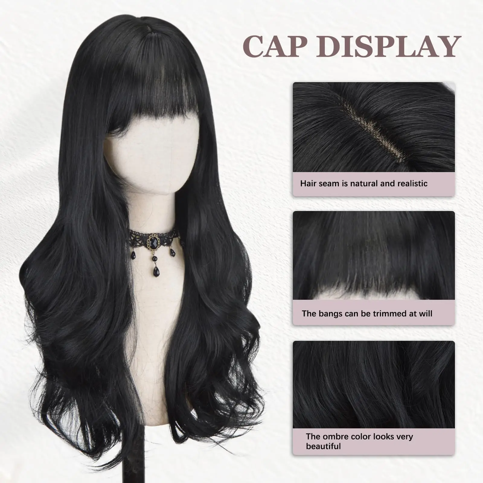 باروكة صناعية مجعدة سوداء جديدة لحفلات المهرجانات، أزياء الهالوين التنكرية، الاستخدام اليومي، إكسسوار شعر عالي الحرارة #4