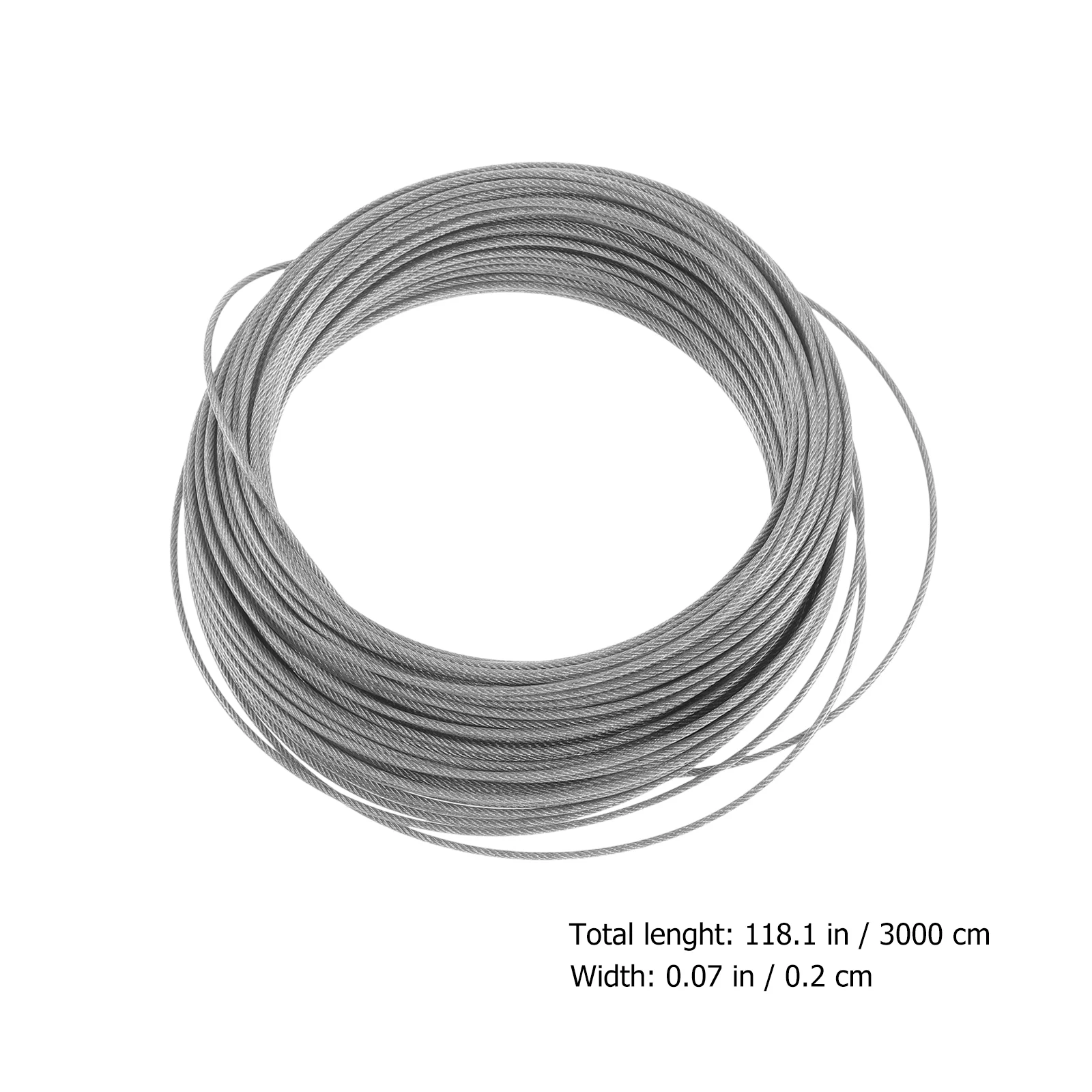 Stainless Steel Coated Wire Rope Light String Suspension Kit Garden Fence Roll Set (30 Meter Set) Thimble Cable Railing