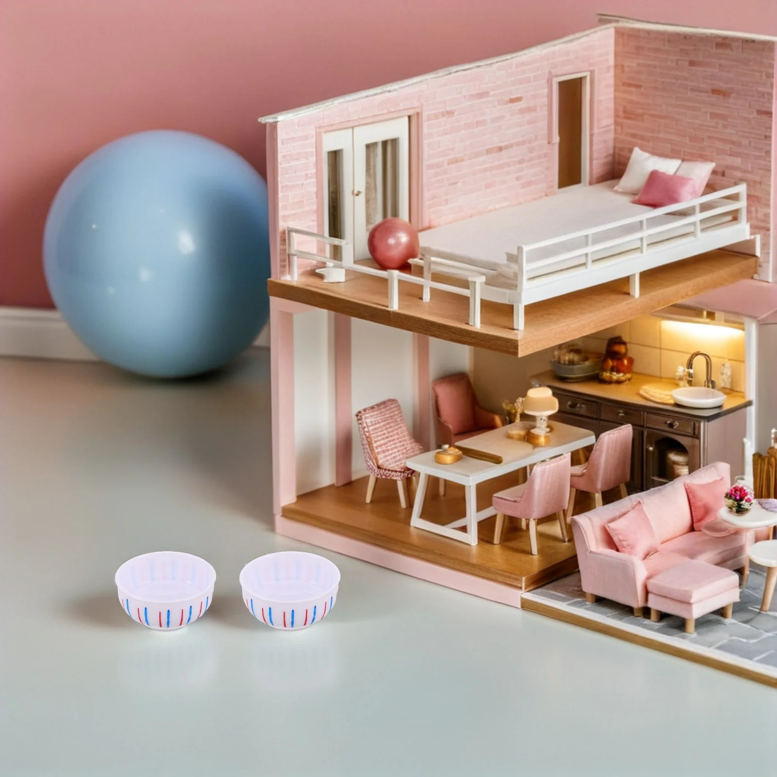 20 stuks miniatuur ramen kommen realistische plastic keuken speelset accessoires voor poppenhuis decoratieve micro decoratie