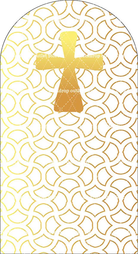 Mehofond فتاة الذهب الله يبارك قوس خلفية غطاء أول المقدسة بالتواصل حفلة استحمام الطفل ديكور المعمودية مقوس جدار خلفية