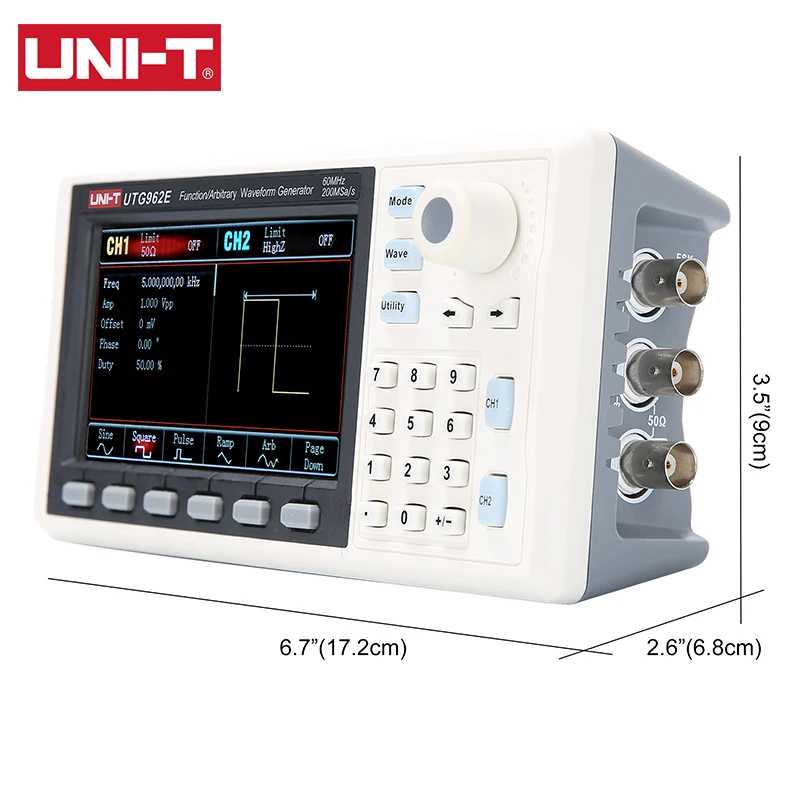 UNI-T Function Signal Generator UTG932E UTG962E 30Mhz 60Mhz Portable Dual Channel Arbitrary Waveform Frequency Meter Generator