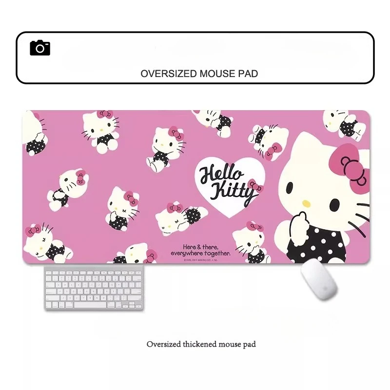 

Новый кожаный коврик для мыши Hello Kitty высокого разрешения, большой мультяшный коврик для клавиатуры, милый декоративный коврик для офисного стола для девочек