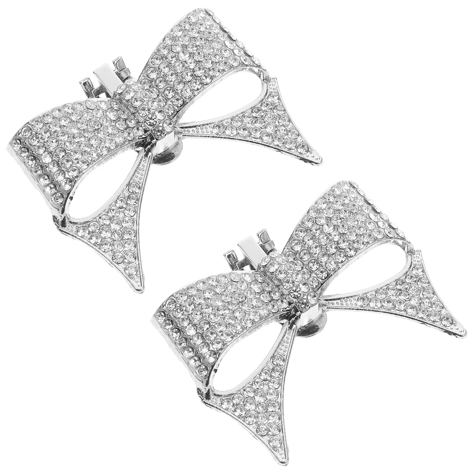 1Pair Bowknot Shaped Shoe Ornament Rhinestone Decor for Lady Children DIY Fashion Shoe Charms Bowknot Shaped Ornament