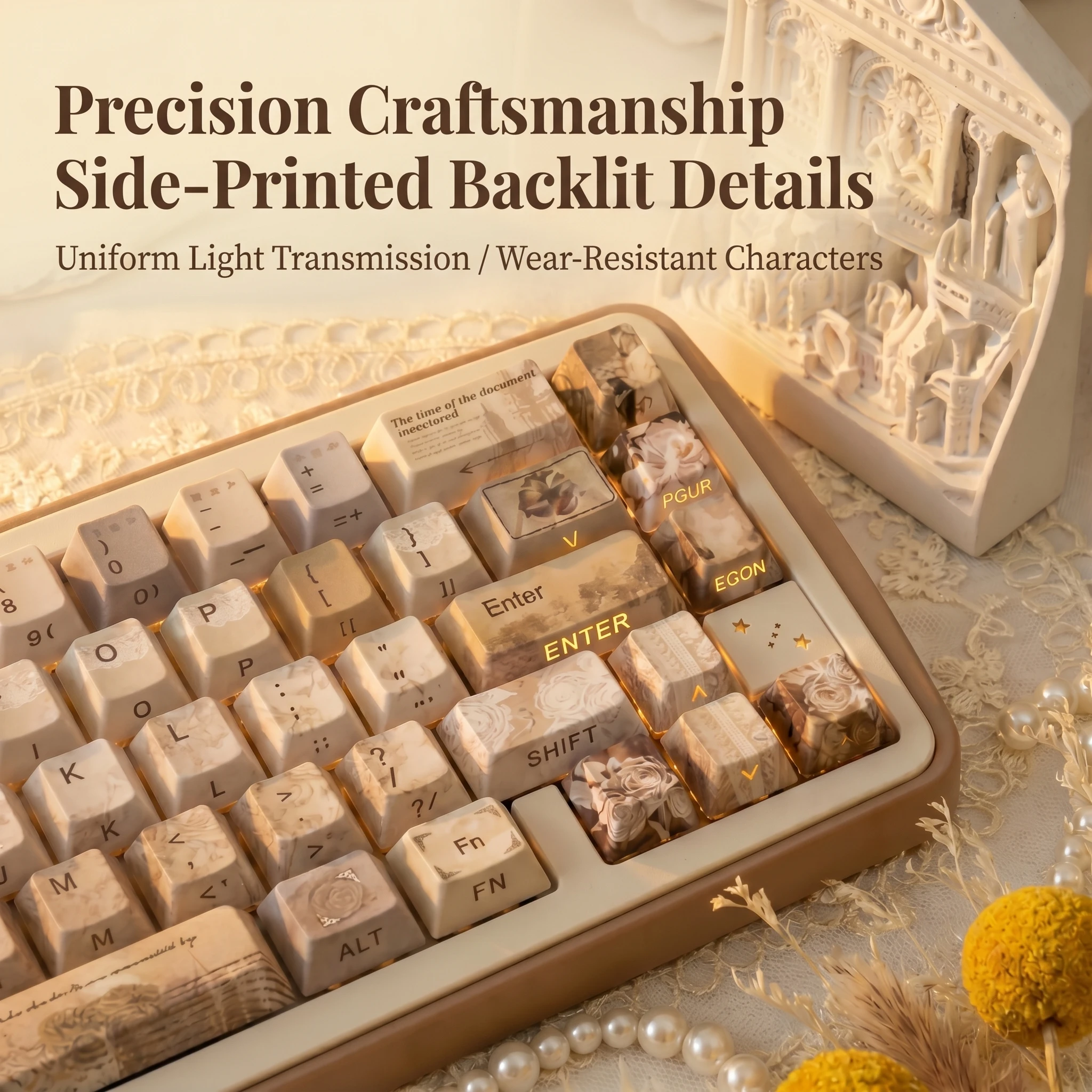Premium 120 PBT Keycaps, Cherry Profile, Double Injection, Five-Side Sublimation, Anti-Oil, Universal Mechanical Keyboards