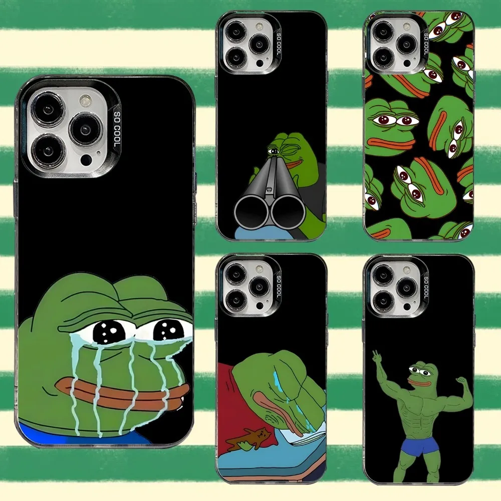 

Sad Pepe Frog Phone Case For iPhone 16,15,14,13,12,11,8,7,Pro,Max,Plus,Mini,XS,SE Anti Fall Black Matte Hard